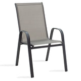 Set de sufragerie pentru gradina 3 buc Calan-Watson metal negru-textilene, negru, D60x70 cm