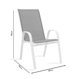 Set de sufragerie pentru gradina 3 buc Calan-Watson metal negru-textilene, negru, D60x70 cm