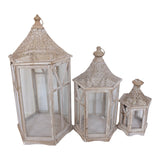 Set de felinare 3 buc Tally, Maro, 39x34x76 cm