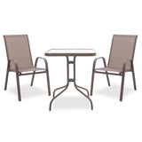Set de gradina 3 piese Watson-Calan metal-tex Marone, 60x75x90 cm