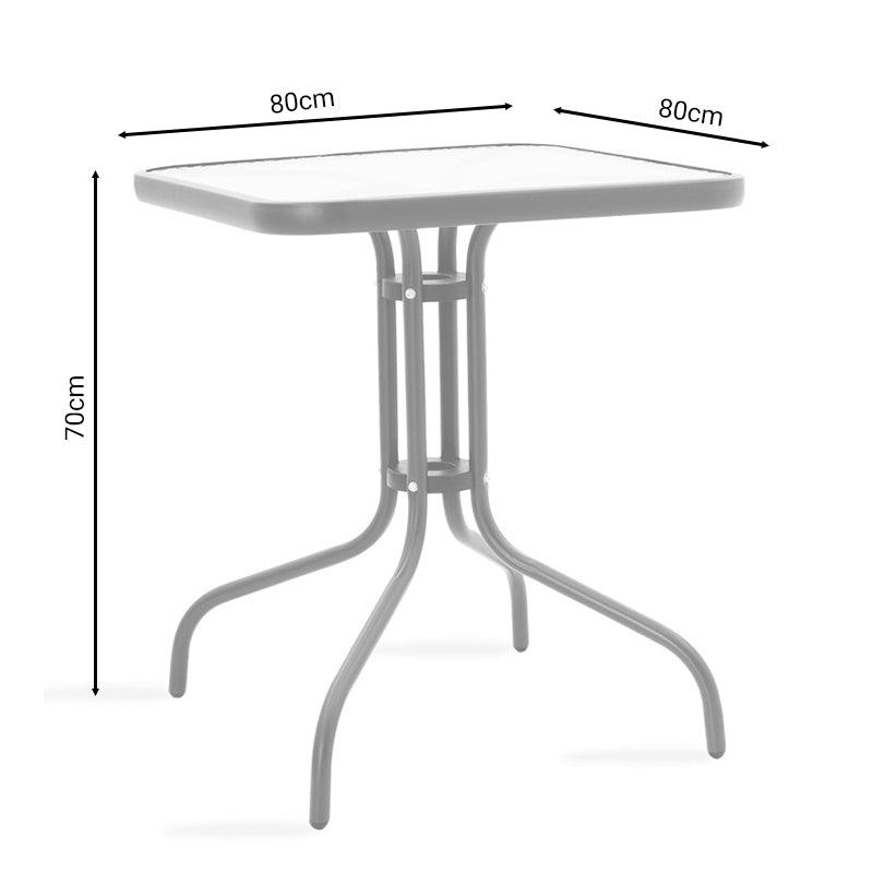 Set de gradina 3 piese Watson-Calan metal-tex Marone, 60x75x90 cm