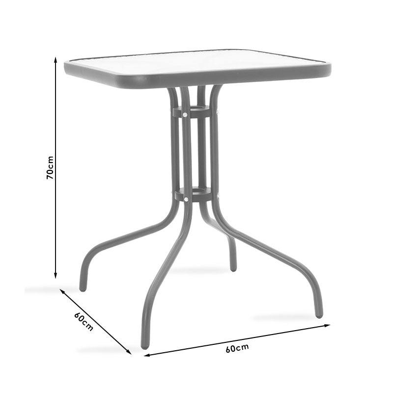 Set de gradina 3 piese Watson-Calan metal-tex Marone, 60x75x90 cm