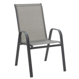 Set de gradina 3 piese Watson-Calan metal-tex Marone, 60x75x90 cm