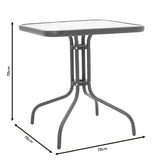 Set de gradina 3 piese Watson-Obbi, Maro - Gri inchis, 70x70x70 cm - Maro