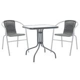 Set de gradina 3 piese Watson-Obbi, Maro - Gri inchis, 70x70x70 cm - Set de gradina 3 piese Watson-Obbi, Maro - Gri inchis, 70x70x70 cm - 130-000043