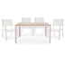 Set de gradina 5 piese Nares-Moly aluminiu texMarone, Alb - Negru, 135x200 cm