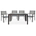 Set de gradina 5 piese Nares-Moly aluminiu texMarone, Alb - Negru, 135x200 cm - 152-000005