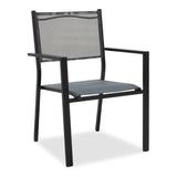 Set de gradina 5 piese Nares-Moly aluminiu texMarone, Alb - Negru, 135x200 cm - Negru