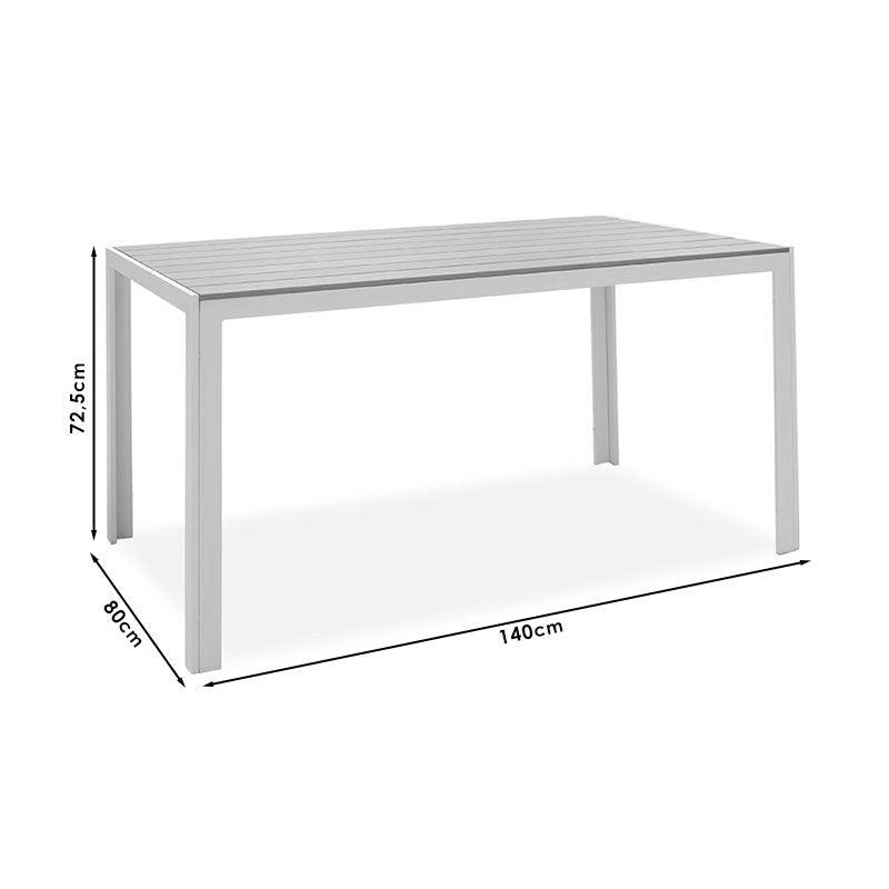 Set de gradina 5 piese Nares-Moly aluminiu texMarone, Alb - Negru, 135x200 cm - Negru