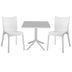 Set de gradina masa si scaune Groovy-Confident set 3 piese, alb, 80x80x74 cm