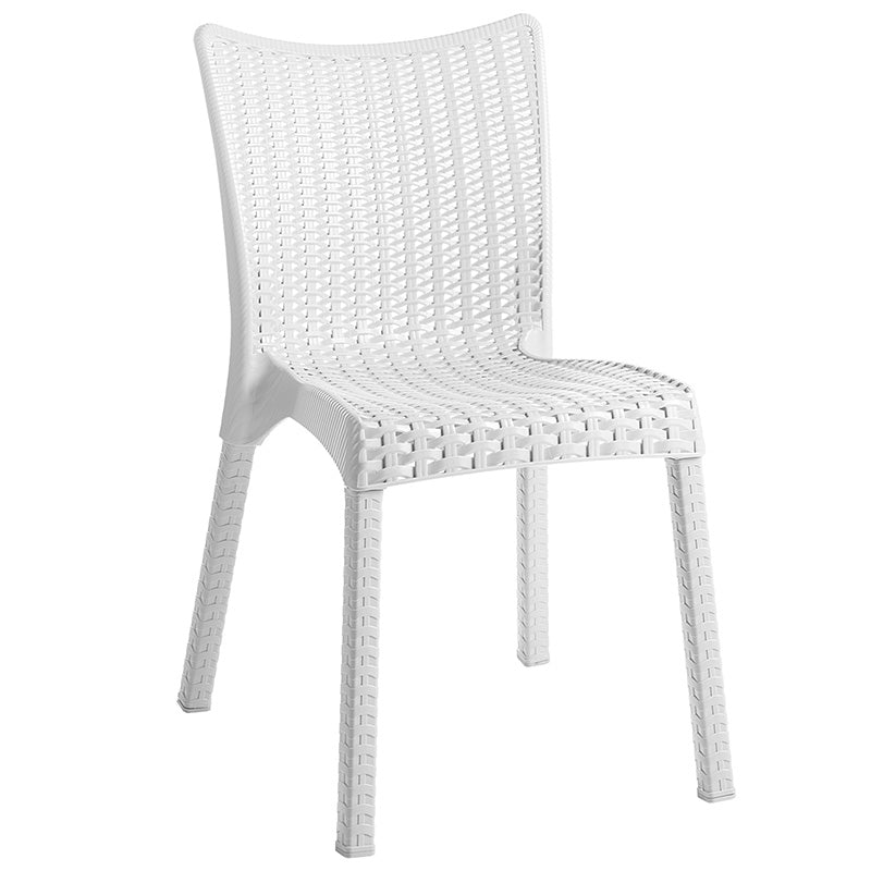 Set de gradina masa si scaune Groovy-Confident set 3 piese, alb, 80x80x74 cm