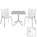 Set de gradina masa si scaune Groovy-Confident set 5 piese, alb, 80x80x74 cm