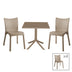 Set de gradina masa si scaune Groovy, Confident set 5 piese, cappuccino, 80x80x74 cm