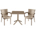 Set de gradina masa si scaune Groovy, Festive set 3 piese, cappuccino, 80x80x74 cm