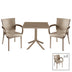 Set de gradina masa si scaune Groovy, Festive set 5 piese, cappuccino, 80x80x74 cm