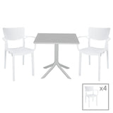 Set de gradina masa si scaune Groovy-Fontline set 5 piese, alb, 80x80x74 cm