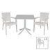 Set de gradina masa si scaune Groovy-Halcyon set 5 piese, alb, 80x80x74 cm