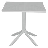 Set de gradina masa si scaune Groovy-Halcyon set 5 piese, alb, 80x80x74 cm