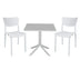 Set de gradina masa si scaune Groovy-Ignite set 3 piese, alb, 80x80x74 cm