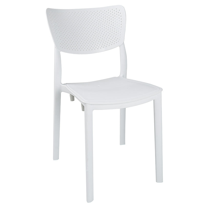 Set de gradina masa si scaune Groovy-Ignite set 3 piese, alb, 80x80x74 cm