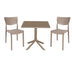 Set de gradina masa si scaune Groovy, Ignite set 3 piese, cappuccino, 80x80x74 cm
