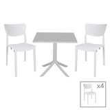 Set de gradina masa si scaune Groovy-Ignite set 5 piese, alb, 80x80x74 cm