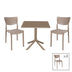 Set de gradina masa si scaune Groovy, Ignite set 5 piese, cappuccino, 80x80x74 cm