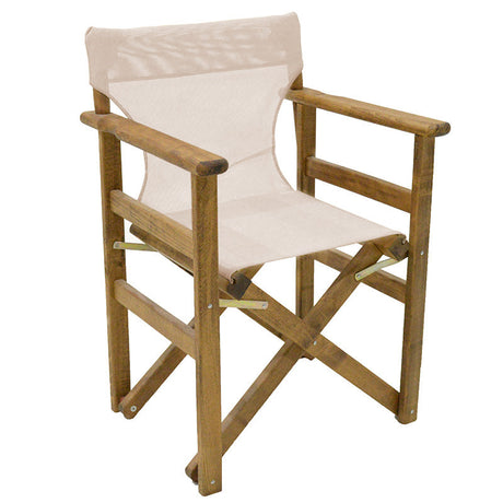 Set de gradina masa si scaune Retto 3 bucati din lemn masiv de fag nuc, PVC, bej, 60x60x71 cm