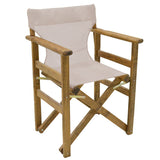 Set de gradina masa si scaune Retto 5 bucati din lemn masiv de fag nuc, PVC, bej, 80x60x72 cm