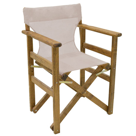 Set de gradina masa si scaune Retto 5 bucati din lemn masiv de fag nuc, PVC, bej, 80x60x72 cm