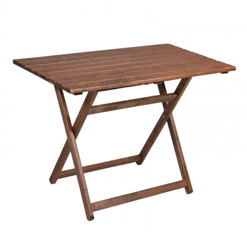 Set de gradina masa si scaune Retto 5 bucati din lemn masiv de fag nuc, PVC, maro, 100x60x71 cm