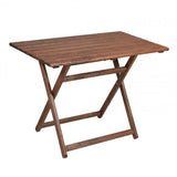 Set de gradina masa si scaune Retto 5 bucati din lemn masiv de fag nuc, PVC, maro, 100x60x71 cm