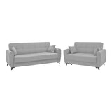 Set de living 2 piese Lincoln, Gri deschis, 85x225 cm