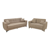 Set de living 2 piese Modesto din tesatura, maro deschis, 85x215 cm