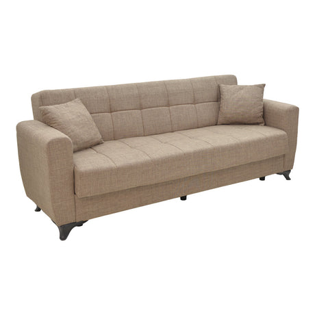 Set de living 2 piese Modesto din tesatura, maro deschis, 85x215 cm