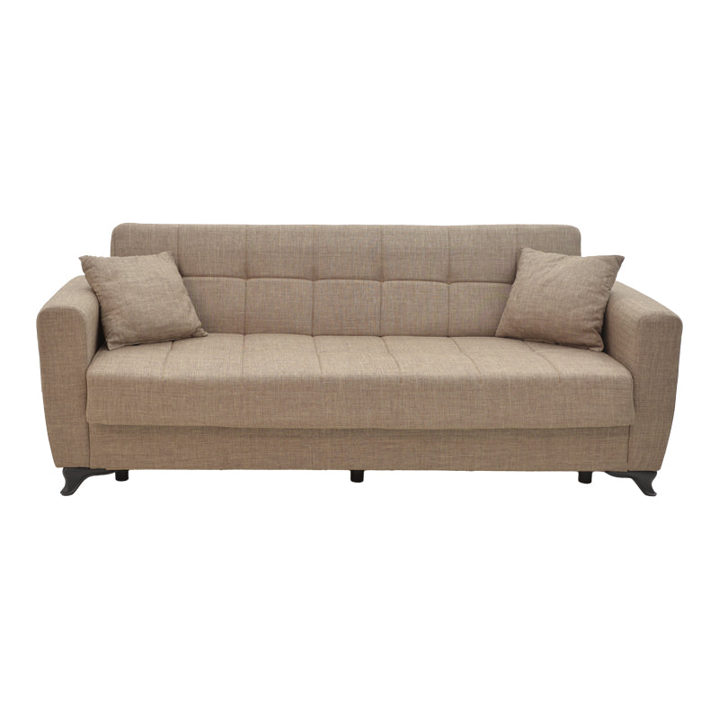 Set de living 2 piese Modesto din tesatura, maro deschis, 85x215 cm
