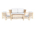 Set de living Mayorka set de 4 perne din lemn de tec Natural, alb, 175x75x80 cm