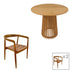 Set de Masa 3 bucati Noody-Kenda din lemn de tec, Natural, D80x75 cm