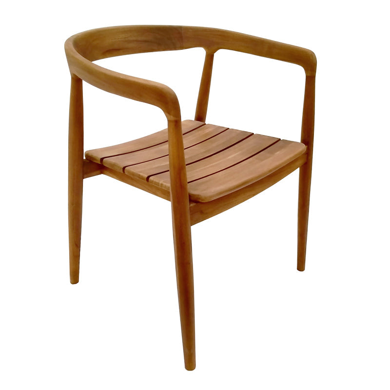 Set de Masa 3 bucati Noody-Kenda din lemn de tec, Natural, D80x75 cm