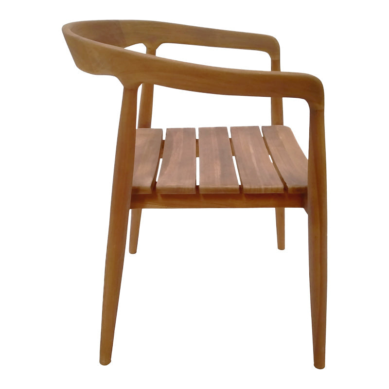 Set de Masa 3 bucati Noody-Kenda din lemn de tec, Natural, D80x75 cm