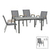 Set de Masa Azelie-Kliton 7 piese din tesatura antracit-aluminiu, antracit, 77x55x94 cm