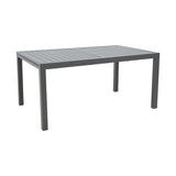 Set de Masa Azelie-Lafla 7 piese, din tesatura antracit-aluminiu, antracit, 77x55x94 cm