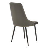 Set de masa Azori-Gustas cu 5 piese, marmura alba-antracit, și metal, 120x80x76 cm