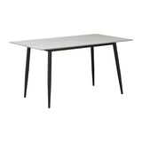 Set de masa Azori-Gustas cu 5 piese, marmura alba-antracit, și metal, 120x80x76 cm