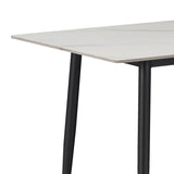 Set de masa Azori-Gustas cu 5 piese, marmura alba-antracit, și metal, 120x80x76 cm