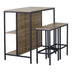 Set de masa bar Bailon Stejar cu metal, negru, 100x60x95 cm