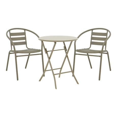 Set de masă Albero-Tade, Metal, 3 piese, Șampanie, 60x70 cm