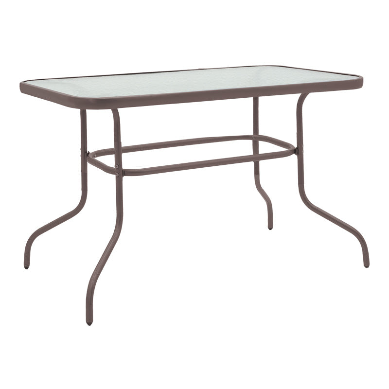 Set de masă de bucătărie Valor-Sussie, Metal și Sticlă, Maro, 110x60x70 cm