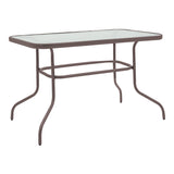 Set de masă de bucătărie Valor-Sussie, Metal și Sticlă, Maro, 110x60x70 cm