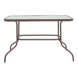 Set de masă de bucătărie Valor-Sussie, Metal și Sticlă, Maro, 110x60x70 cm